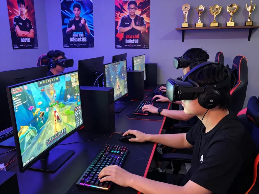 Bắn cá hubet88 gaming scene with enthusiastic players engaged in competitive action.