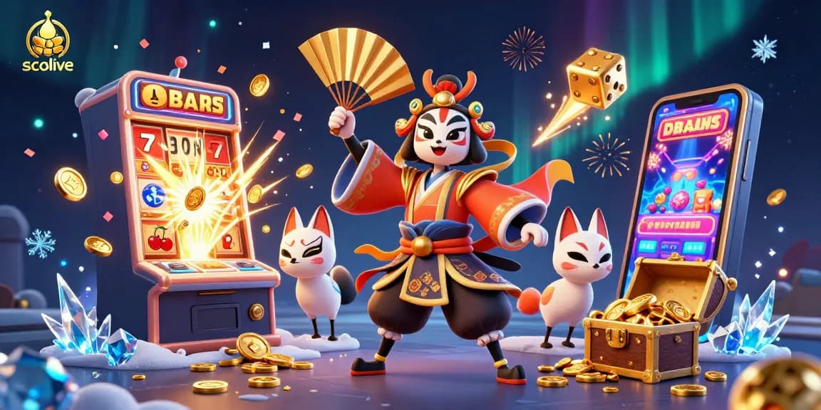 Socolive enhances the gaming experience with vibrant 3D casino illustration showing slot machines, golden coins, and dynamic characters.