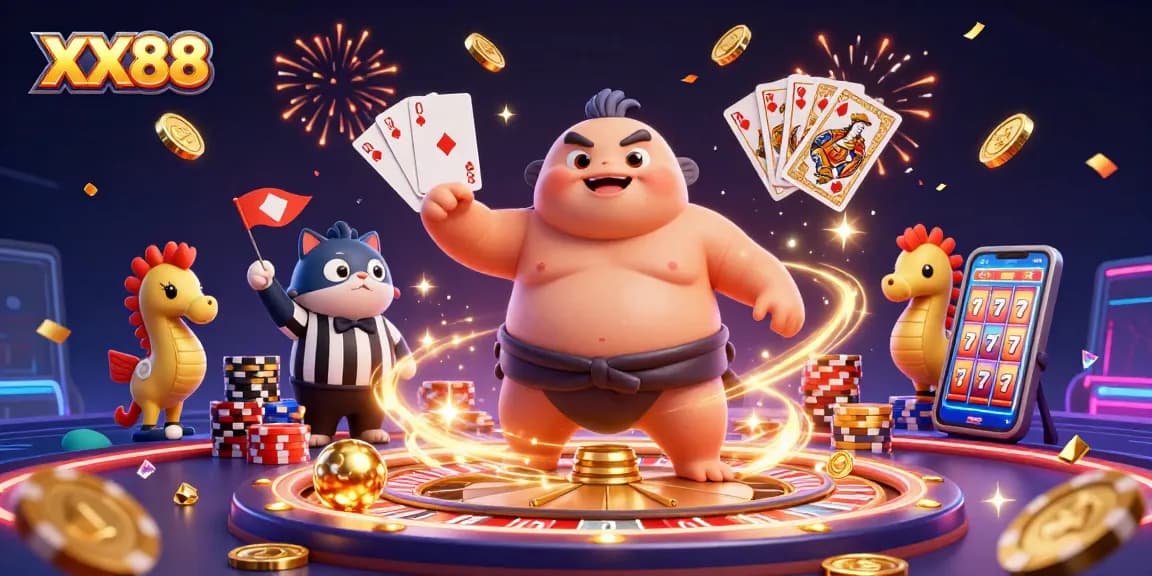 XX88 showcasing an exhilarating underwater casino scene with vibrant characters and dynamic gambling elements.