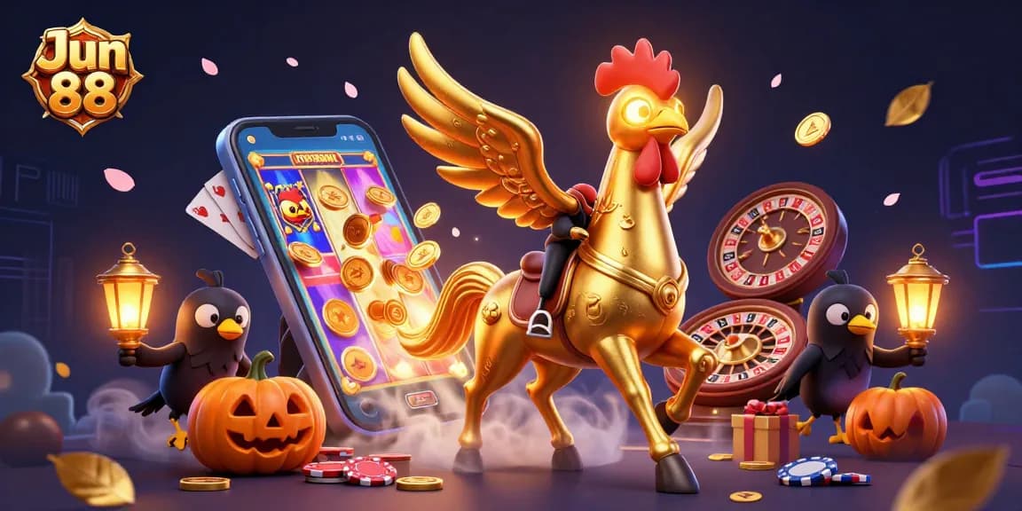 Experience thrilling gameplay at Jun 88 with a lively casino scene filled with excitement and rewards.