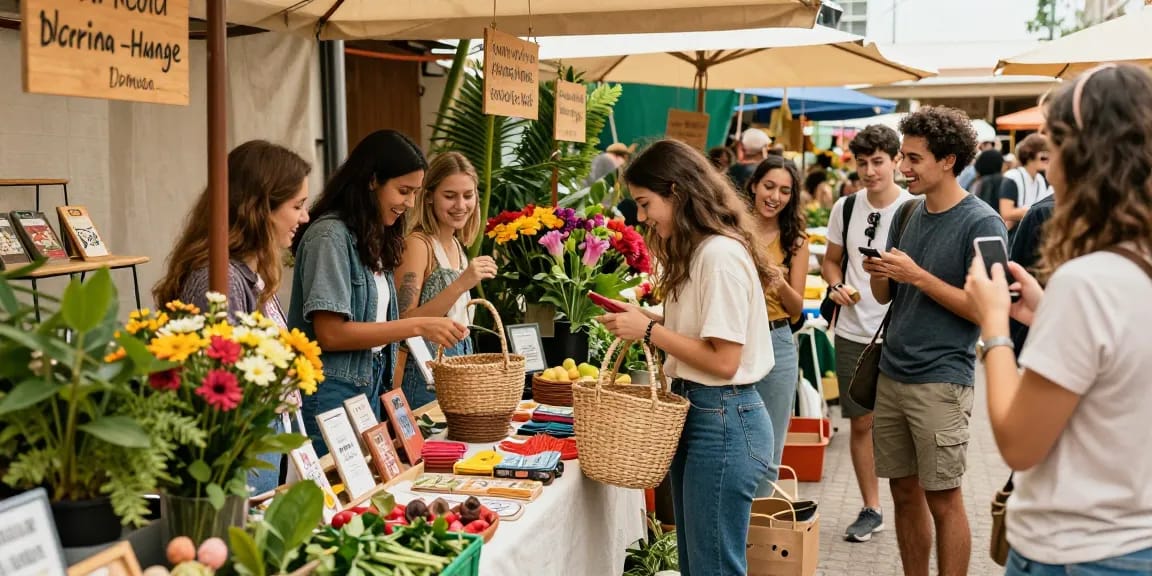 Local marketplace experience at https://forumup.org/shop/search.php?ca_id=&addr1=&addr2=&addr3=&schKeyword= showcasing diverse shoppers engaging with handmade products.
