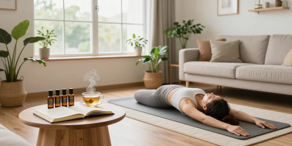 Ministry of Cannabis premium CBD oil with wellness journal and herbal tea, promoting natural wellness