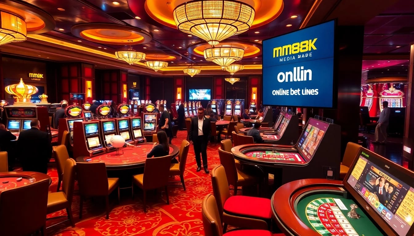 Players engaging in thrilling gambling experiences at mm88k.media's luxurious casino environment.