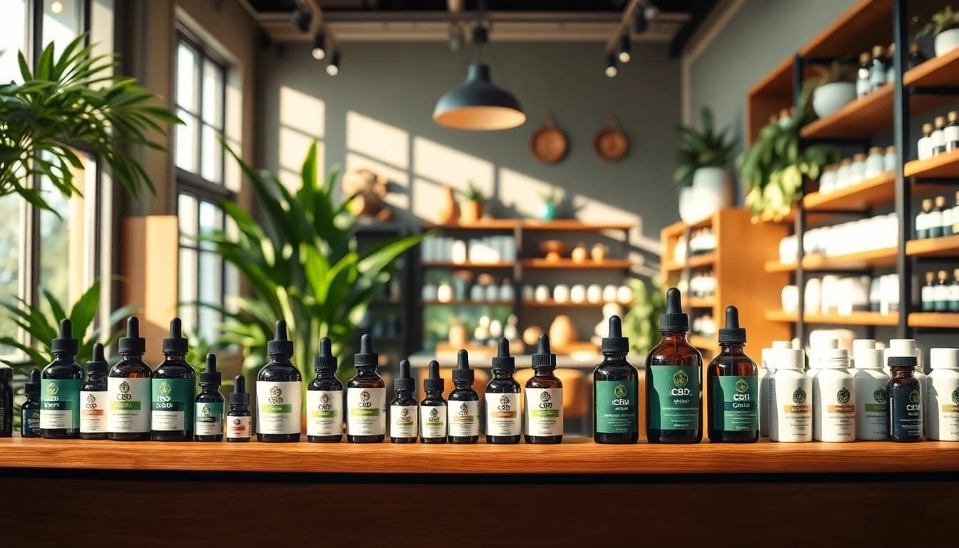 CSCs innovative CBD products showcased in a warm, inviting shop environment.