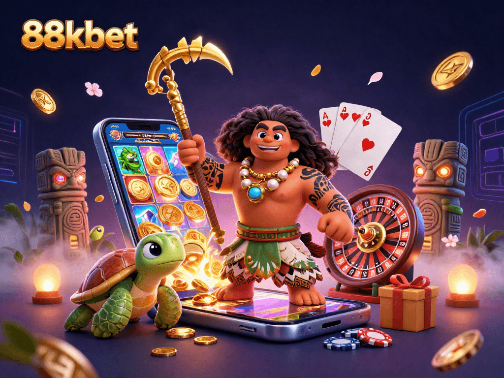 Engage with 88kbet's thrilling gaming experience featuring vibrant casino elements