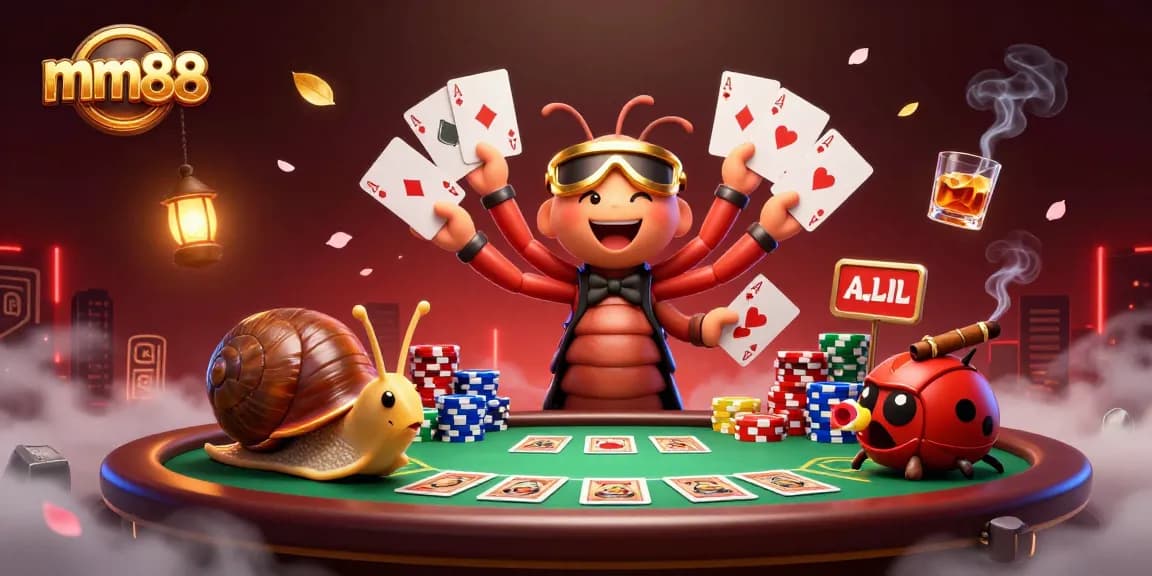 Experience thrilling gameplay at mm88 with a vibrant scene featuring a dealer and high-rollers.