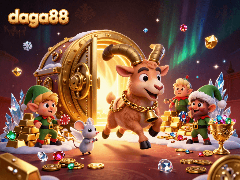 Explore the festive chaos at daga88's vibrant casino, with Krampus running the show.