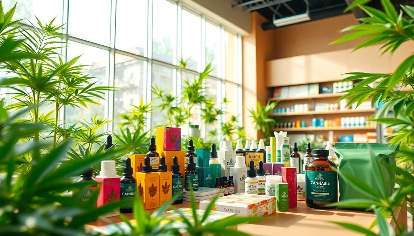 Showcase of geekthc cannabis products in a vibrant and modern setting.