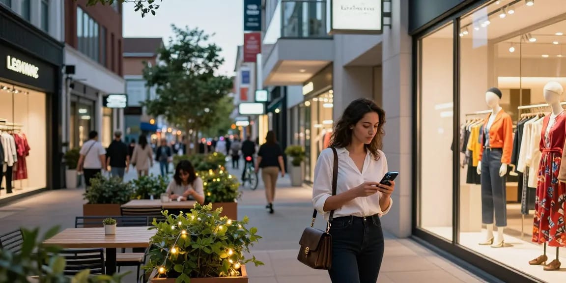 Young professional shopping at urban store in early evening, browsing trendy fashion apparel and accessories at https://forumup.org/shop/search.php?ca_id=&addr1=&addr2=&addr3=&schKeyword=.