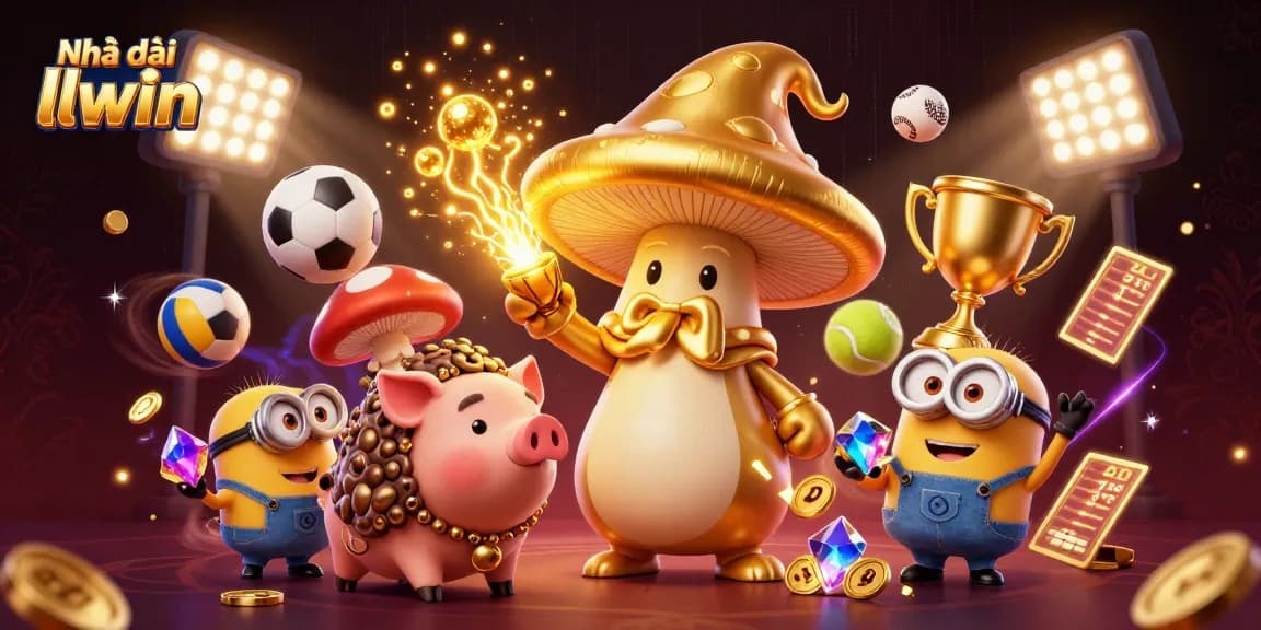 Experience the magic of Nhà cái llwin with vibrant 3D casino visuals and traditional game elements.