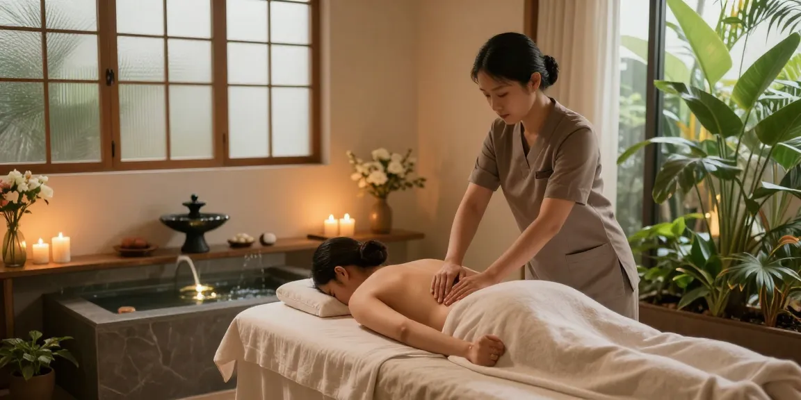 스웨디시 massage in a serene spa setting, promoting relaxation and wellness.