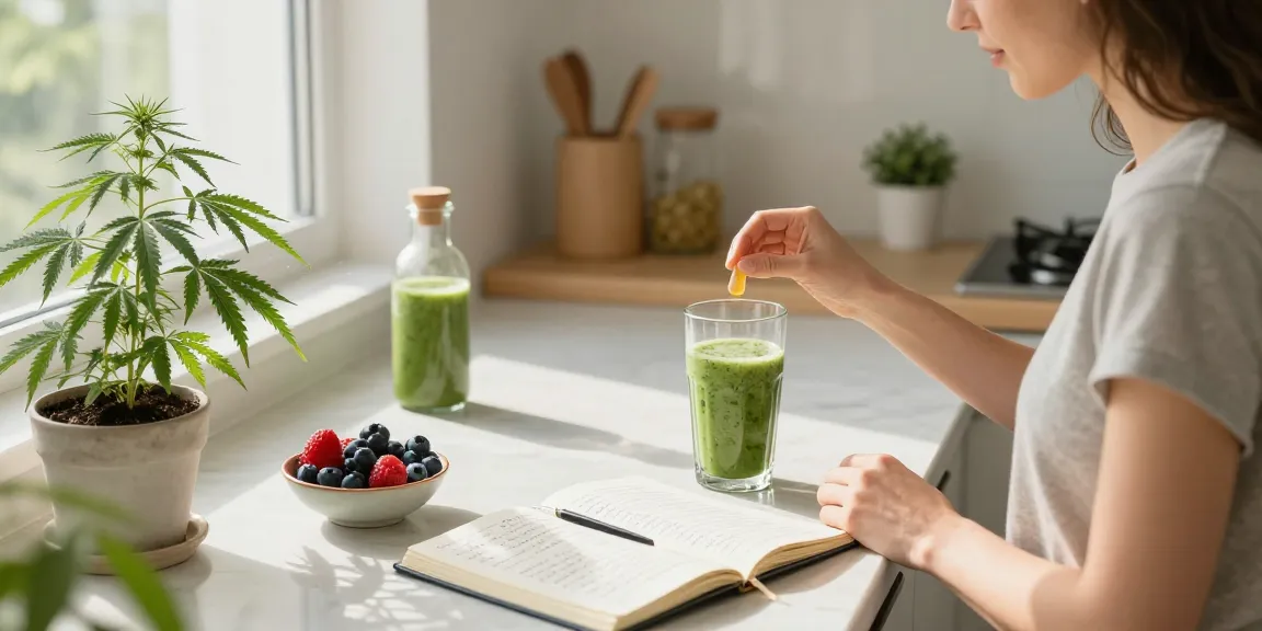 Experience edibles online with premium CBD gummies and organic wellness choices in a serene kitchen setting.