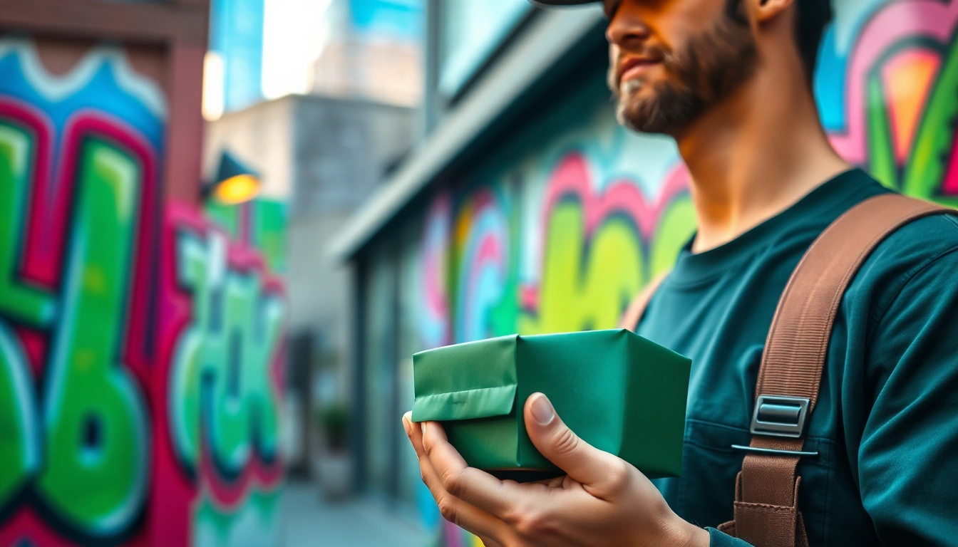 Learn can you buy weed online uk with an engaging delivery scene in an urban setting.