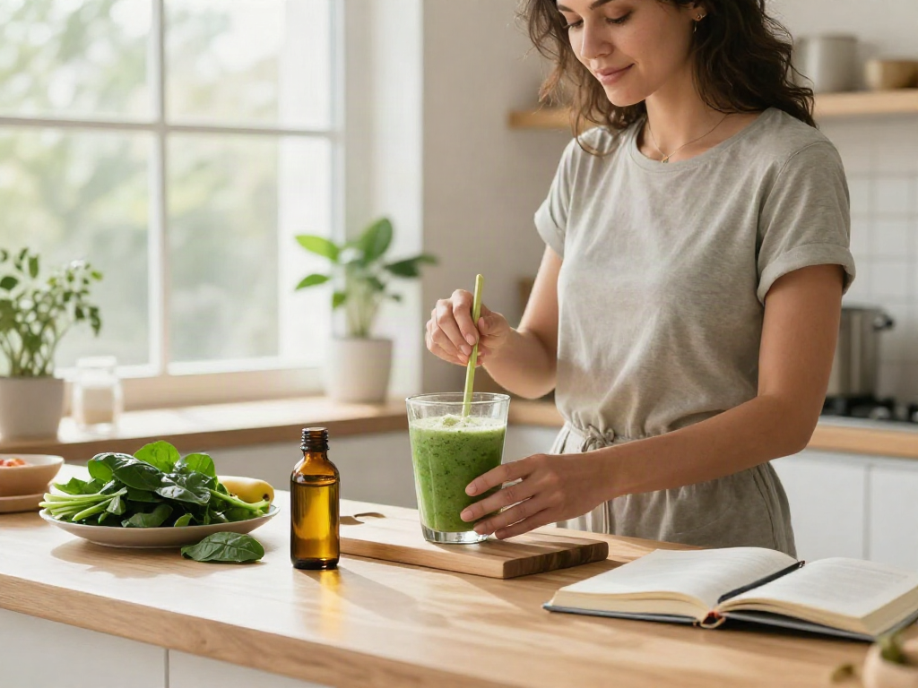 Most trusted online dispensary shipping worldwide CBD oil tincture and fresh ingredients in wellness smoothie.