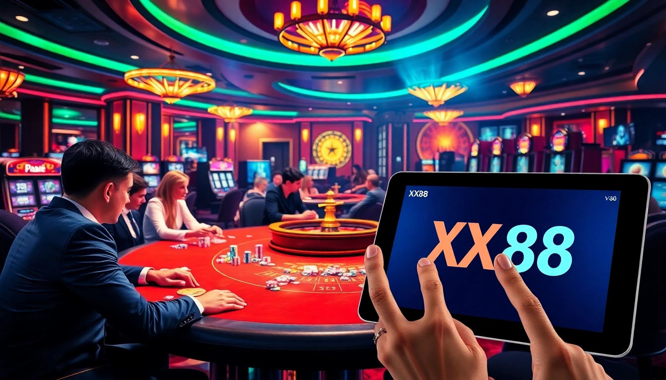 Experience the thrill of gambling at XX88 with exciting games and professional players engaging in fun action.