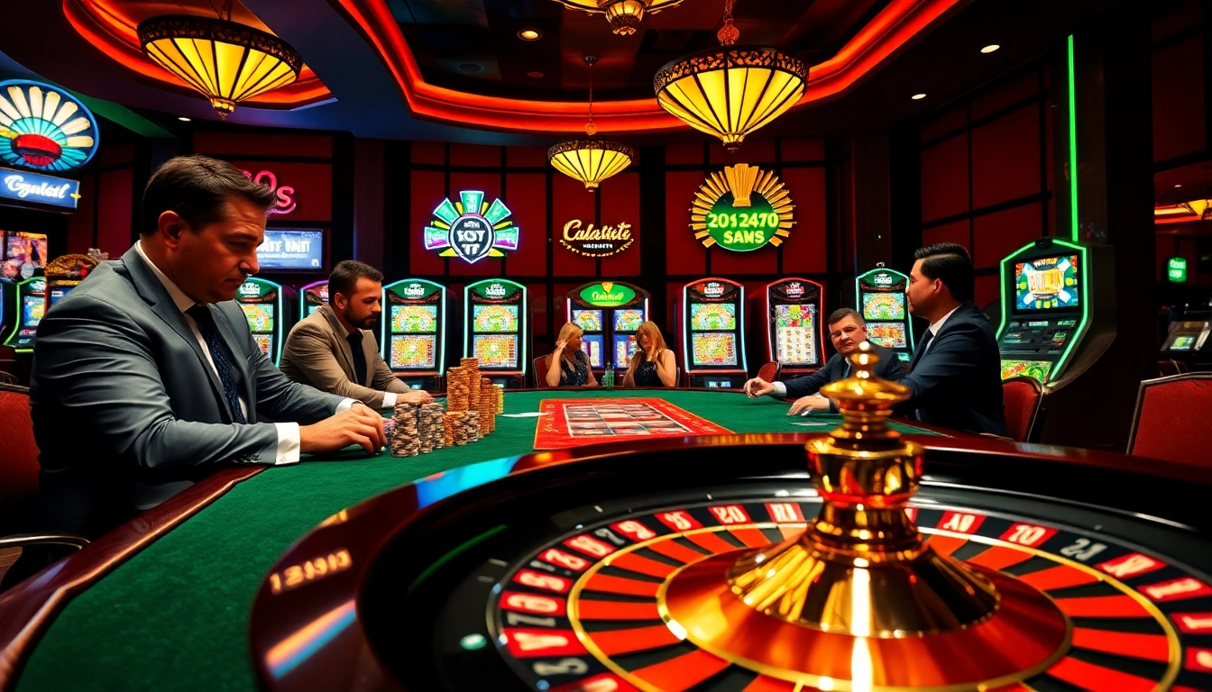Experience the thrill of u888 gaming at a luxurious casino table with poker players.