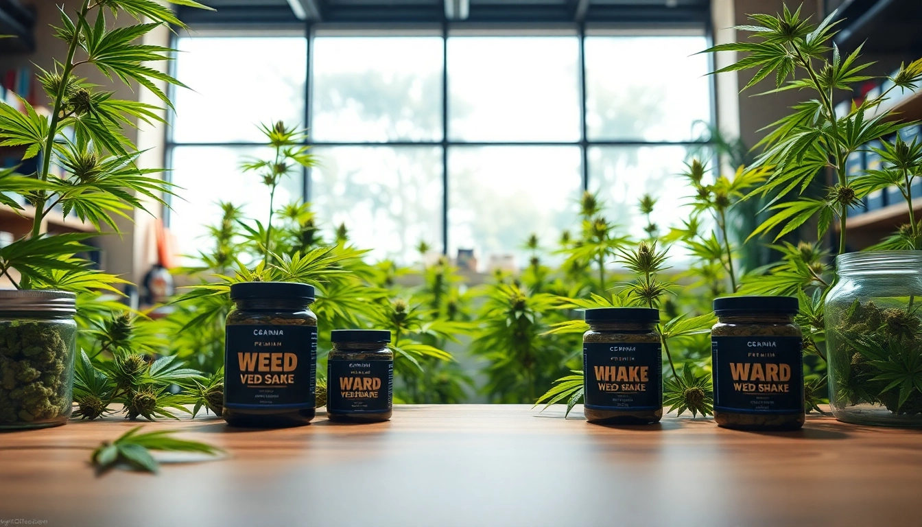 Buy weed shake online showcasing vibrant cannabis products in an inviting retail setting.