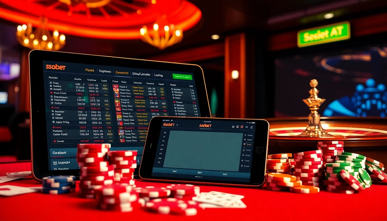 Experience the sbobet link alternatif with an engaging online gambling scene featuring digital betting and casino elements.