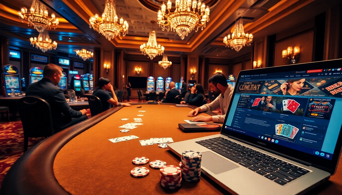 Engage in thrilling action with link alternatif sbobet at a luxurious casino poker table.