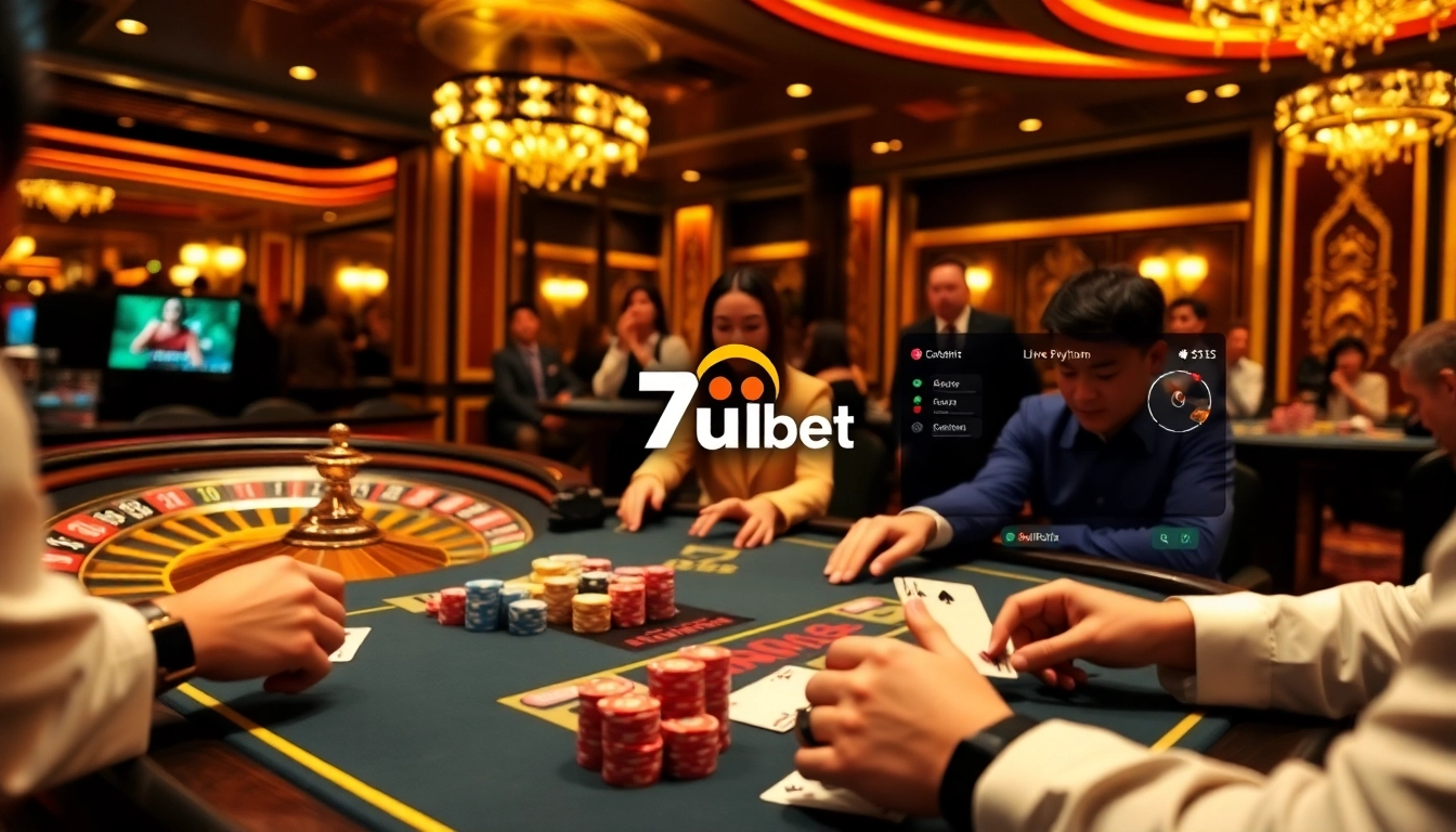 Engage with the immersive casino experience at 7upbet, featuring poker games and betting action.