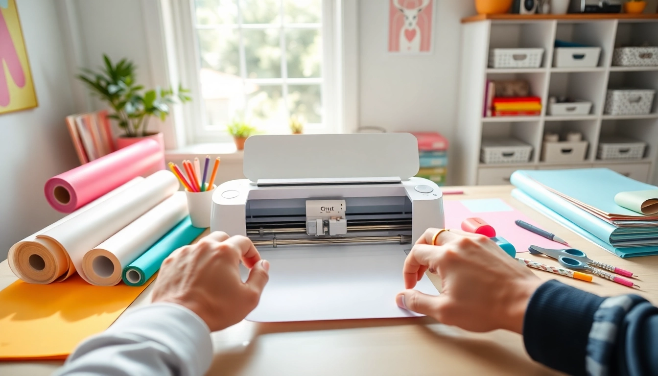 Cricut for beginners workspace showing vibrant tools and projects in action